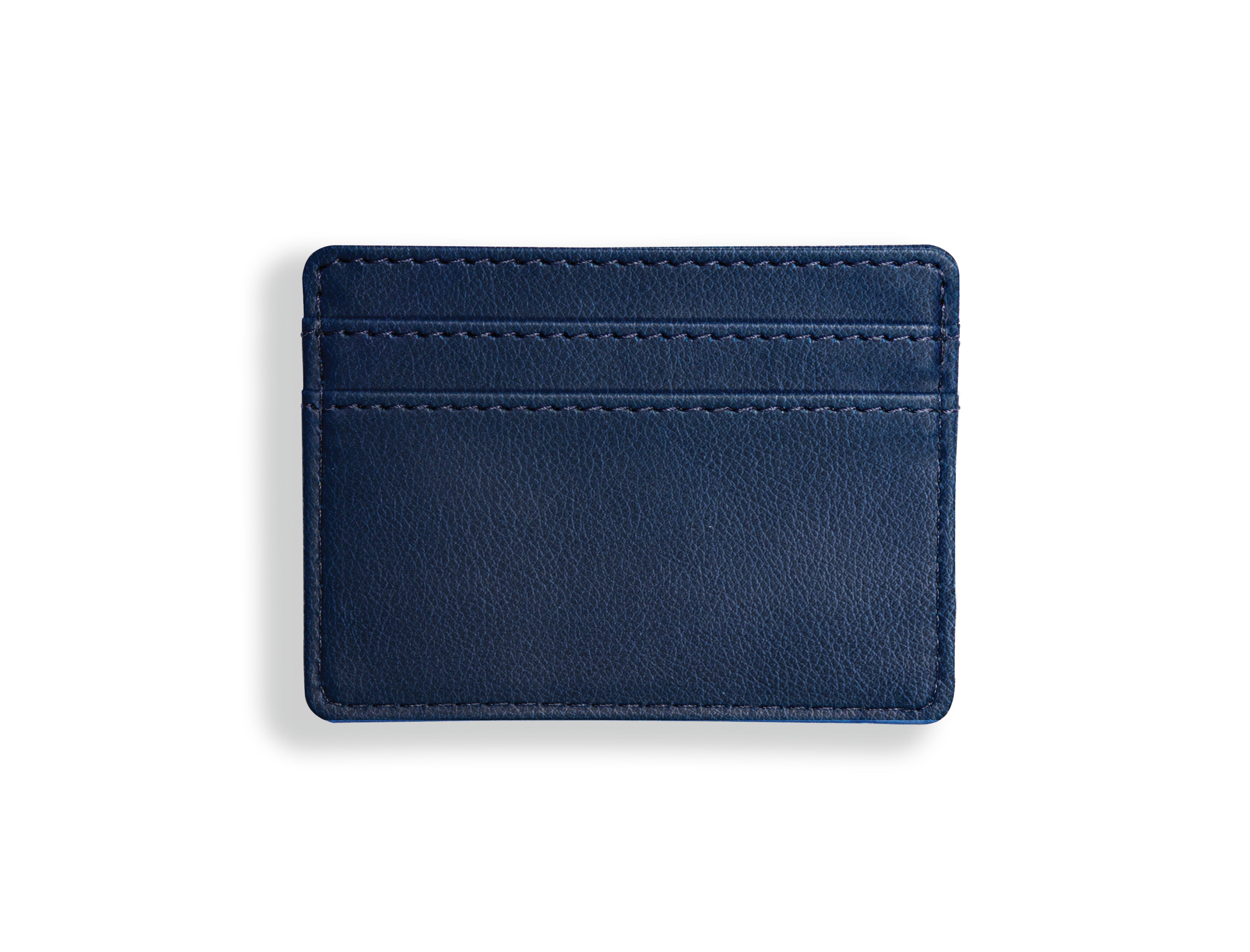 Chelsea Leather Slim Card Holder - Navy