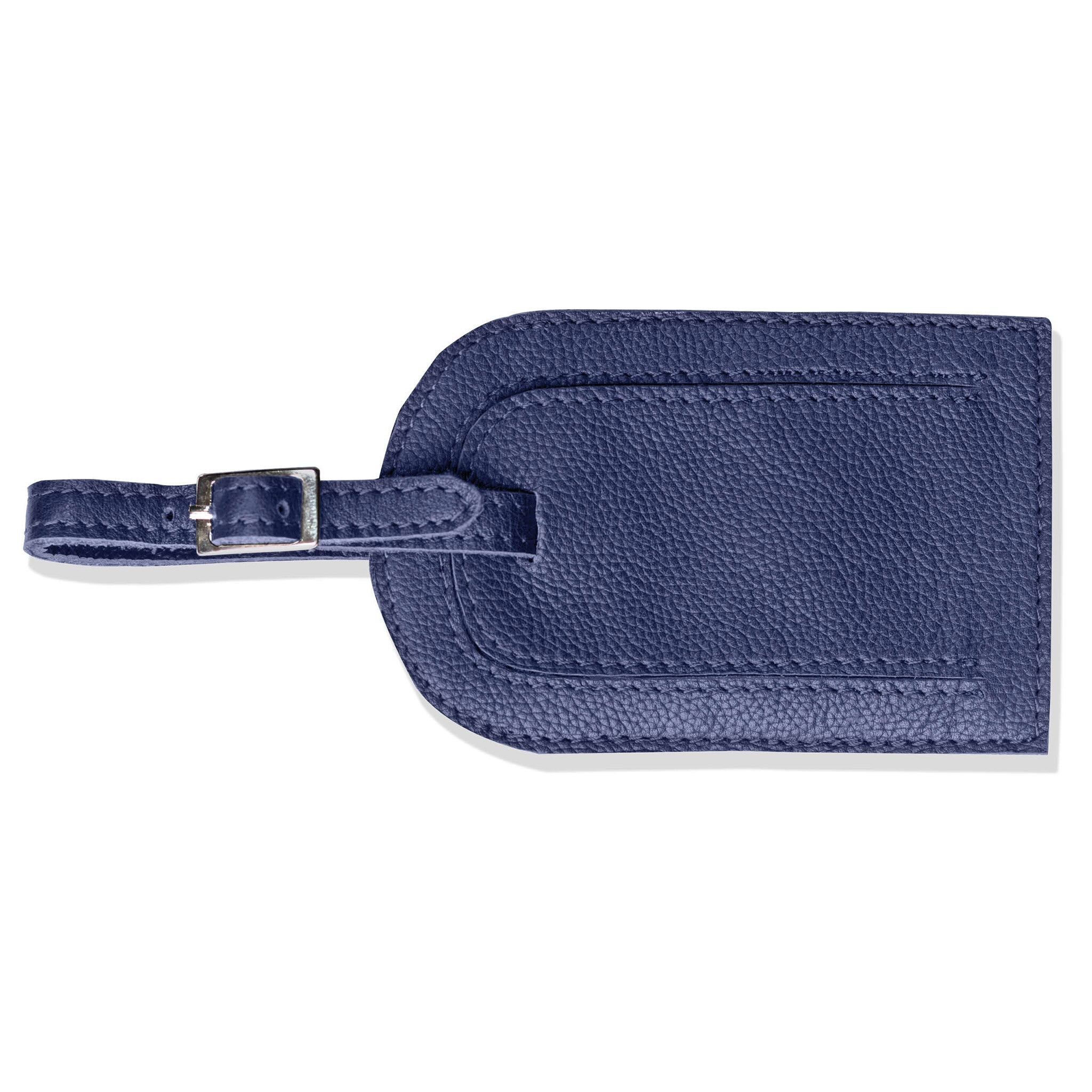 Chelsea Leather Luggage Tag - Navy