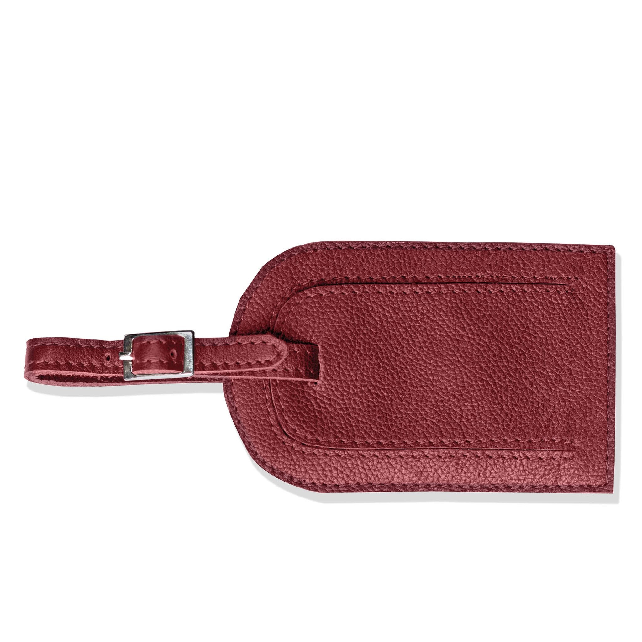 Chelsea Leather Luggage Tag - Red