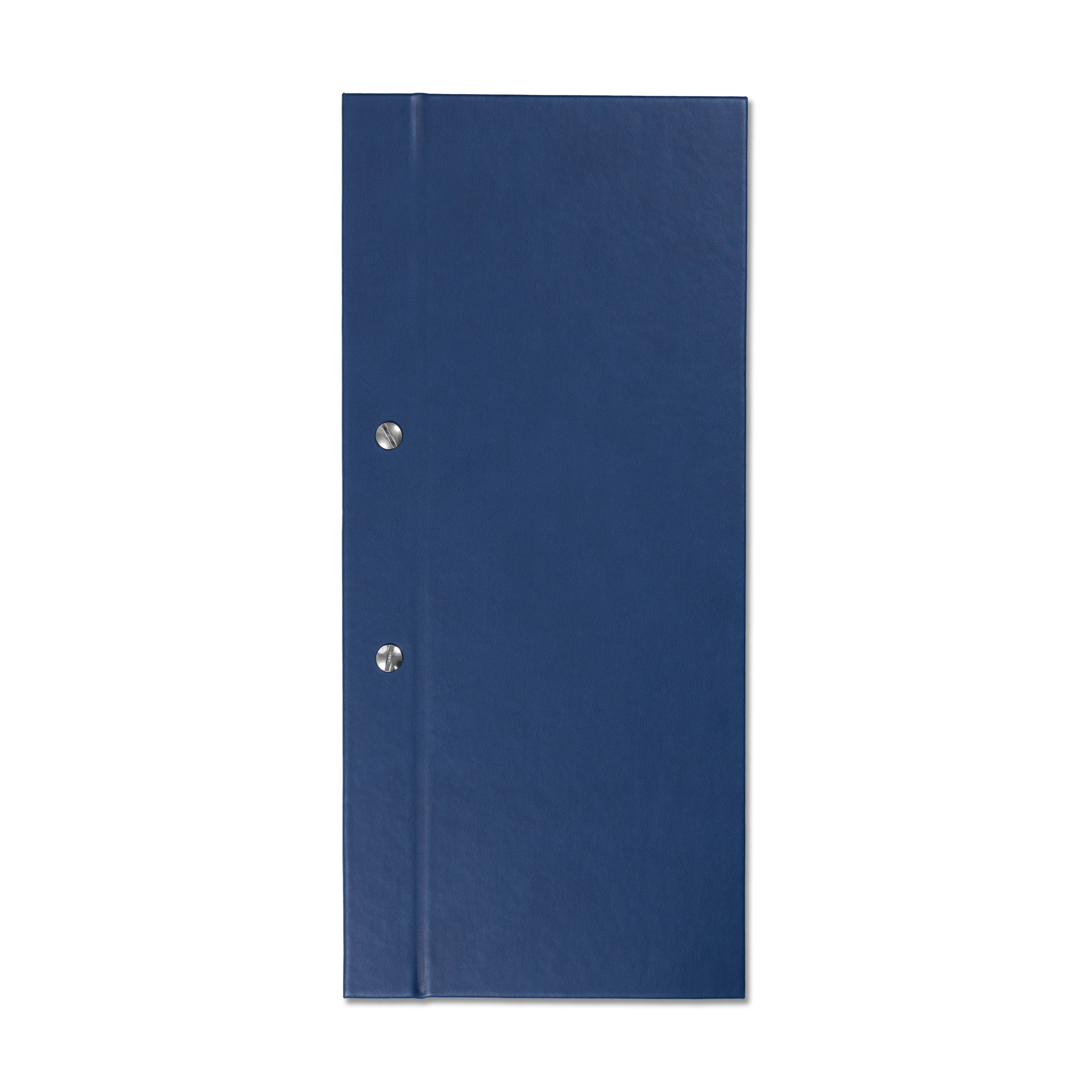 Dorchester Menu Holder Half A4 Tall with Rivets Blue