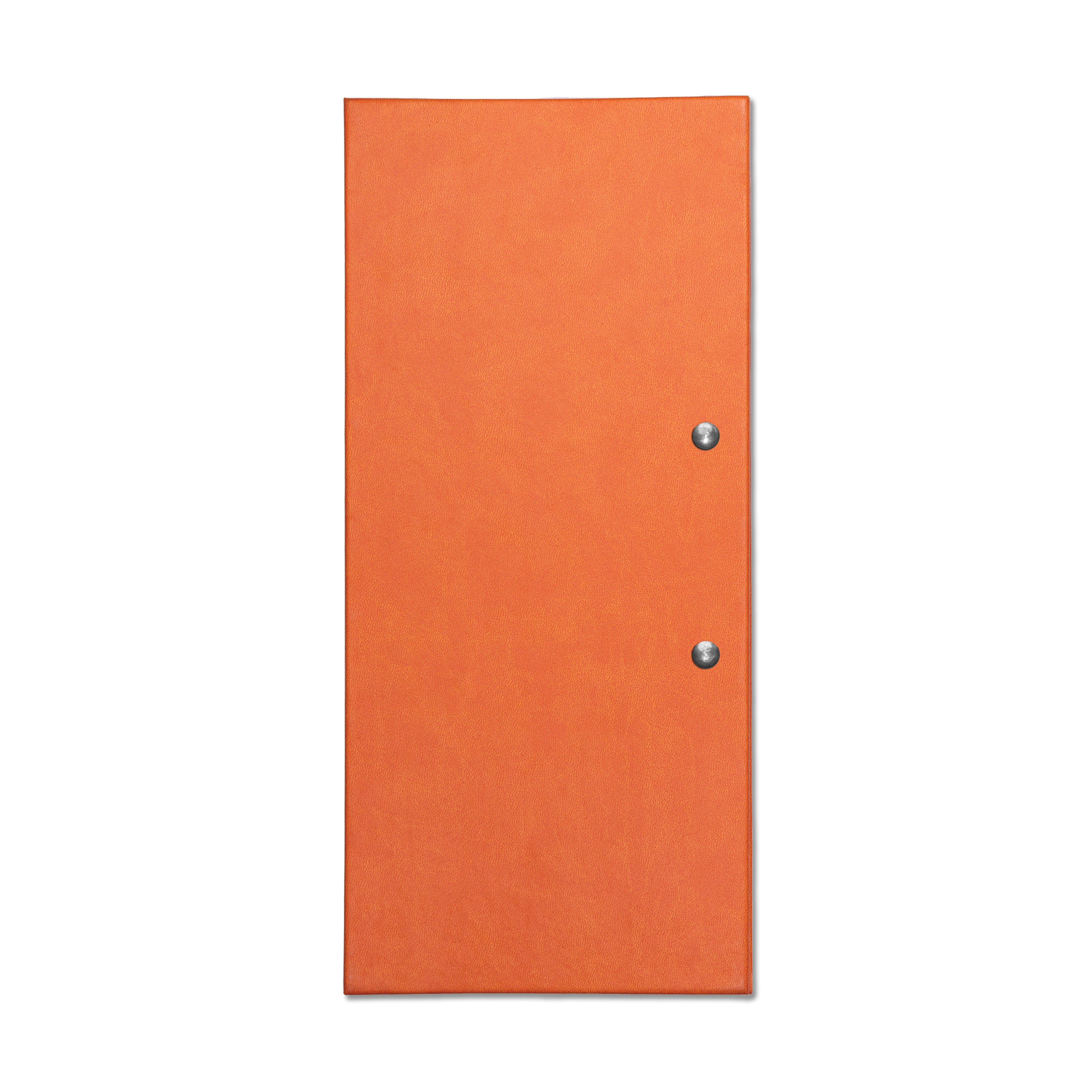 Dorchester Menu Holder Half A4 Tall with Rivets Orange