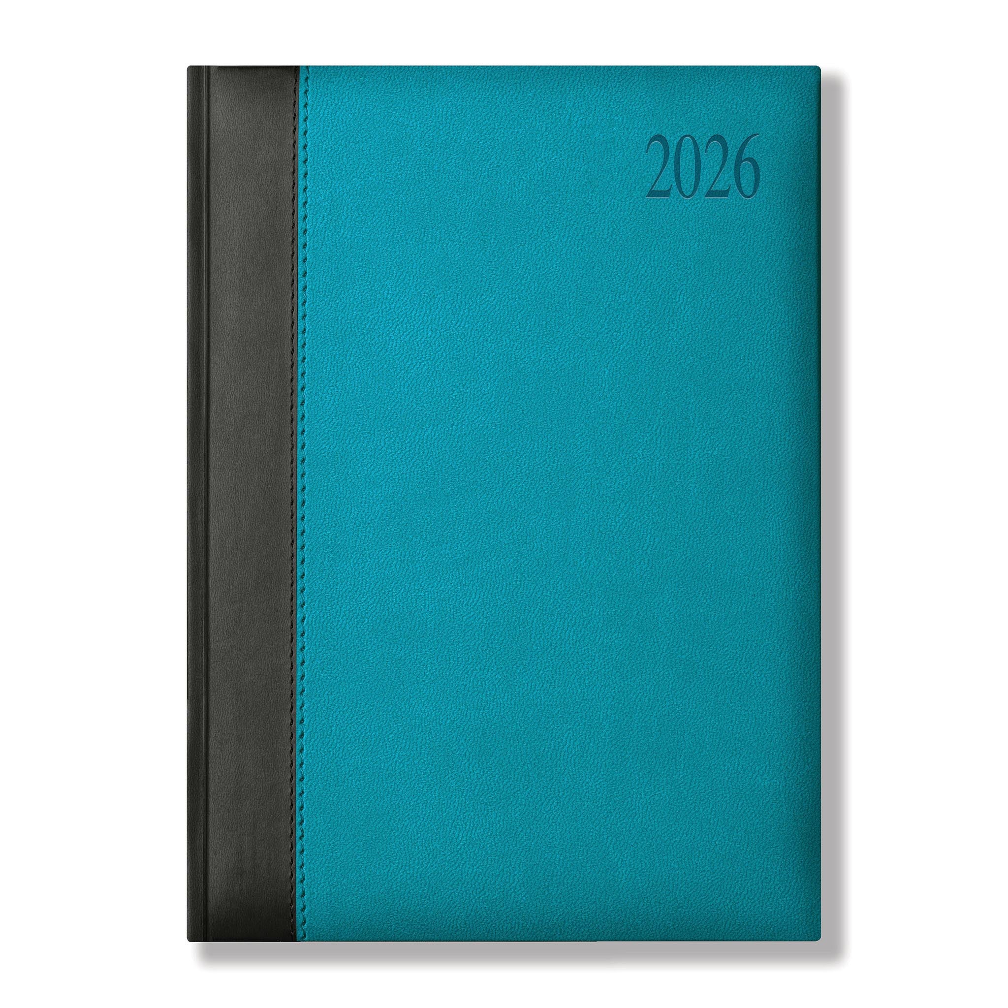 Dorchester Bicolour Quarto Desk Diary, Week to View, Black-Aqua