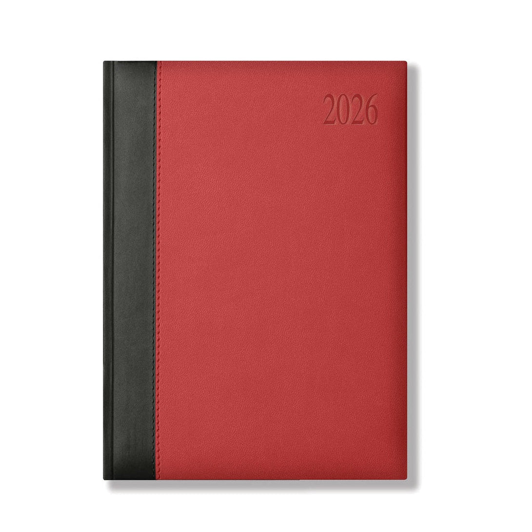Dorchester Bicolour Quarto Desk Diary, Week to View, Black - Red