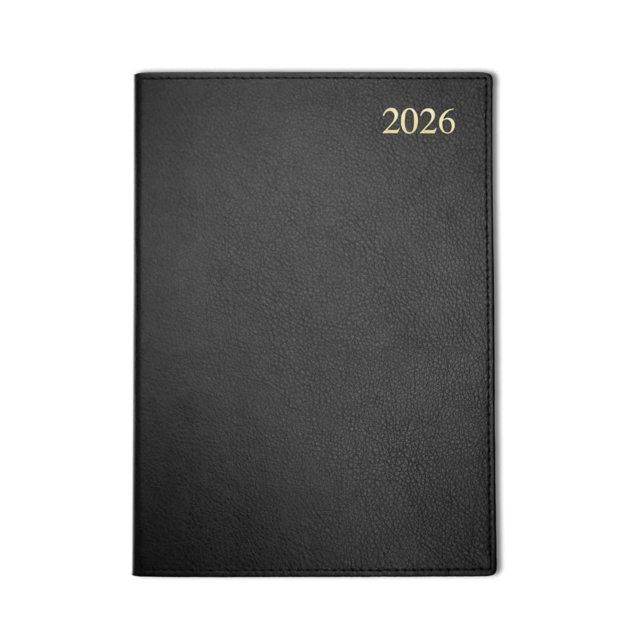 Chelsea Leather A4 Desk Diary, Day Per Page, Black