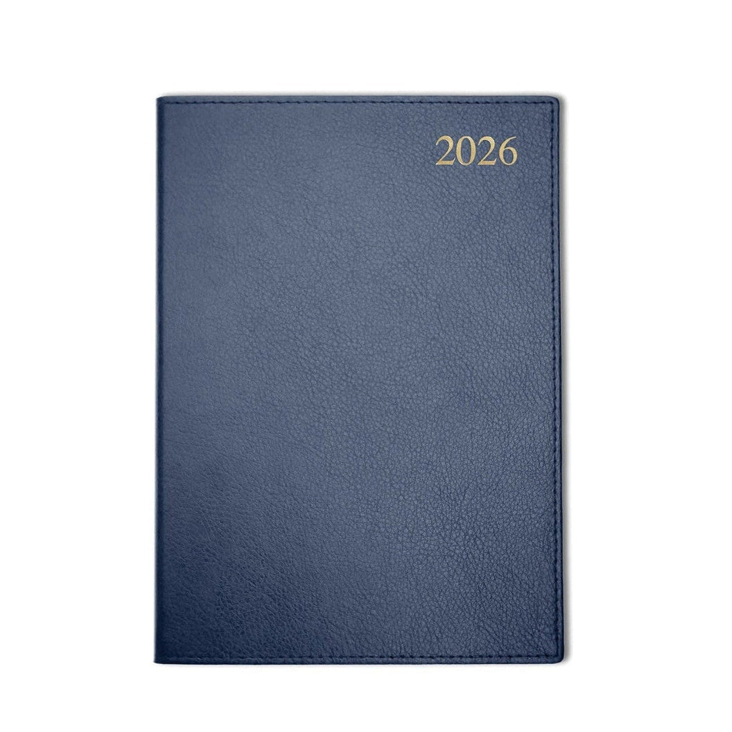 Chelsea Leather A4 Desk Diary, Day Per Page, Blue