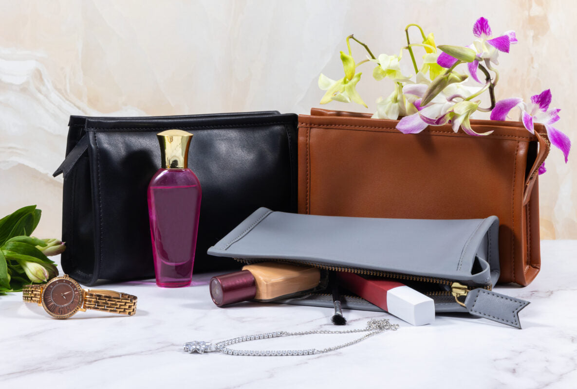 Cheltenham Collection Faux Leather Cosmetics Bag