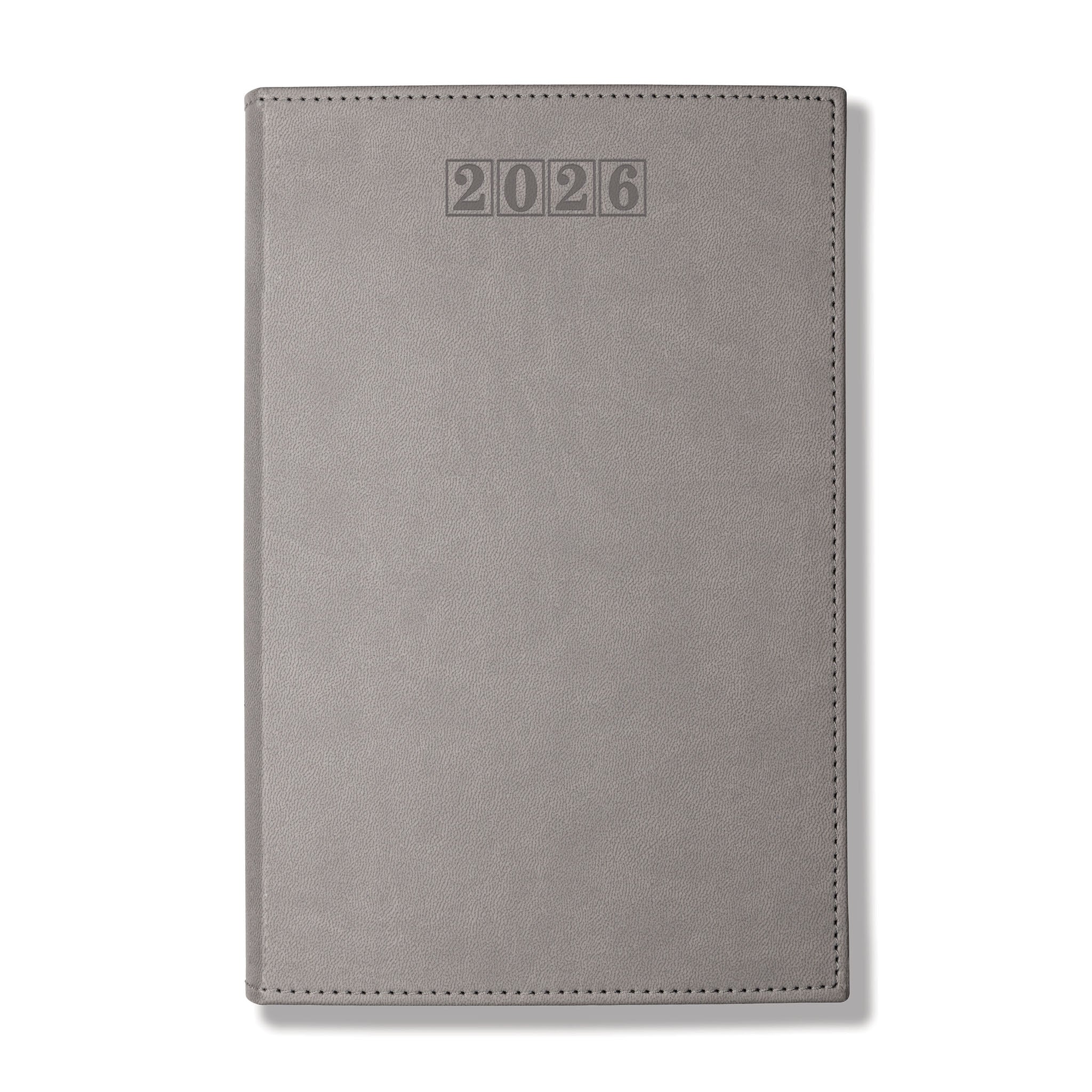 Dorchester NewHide A5 Desk Diary, Day Per Page, Grey