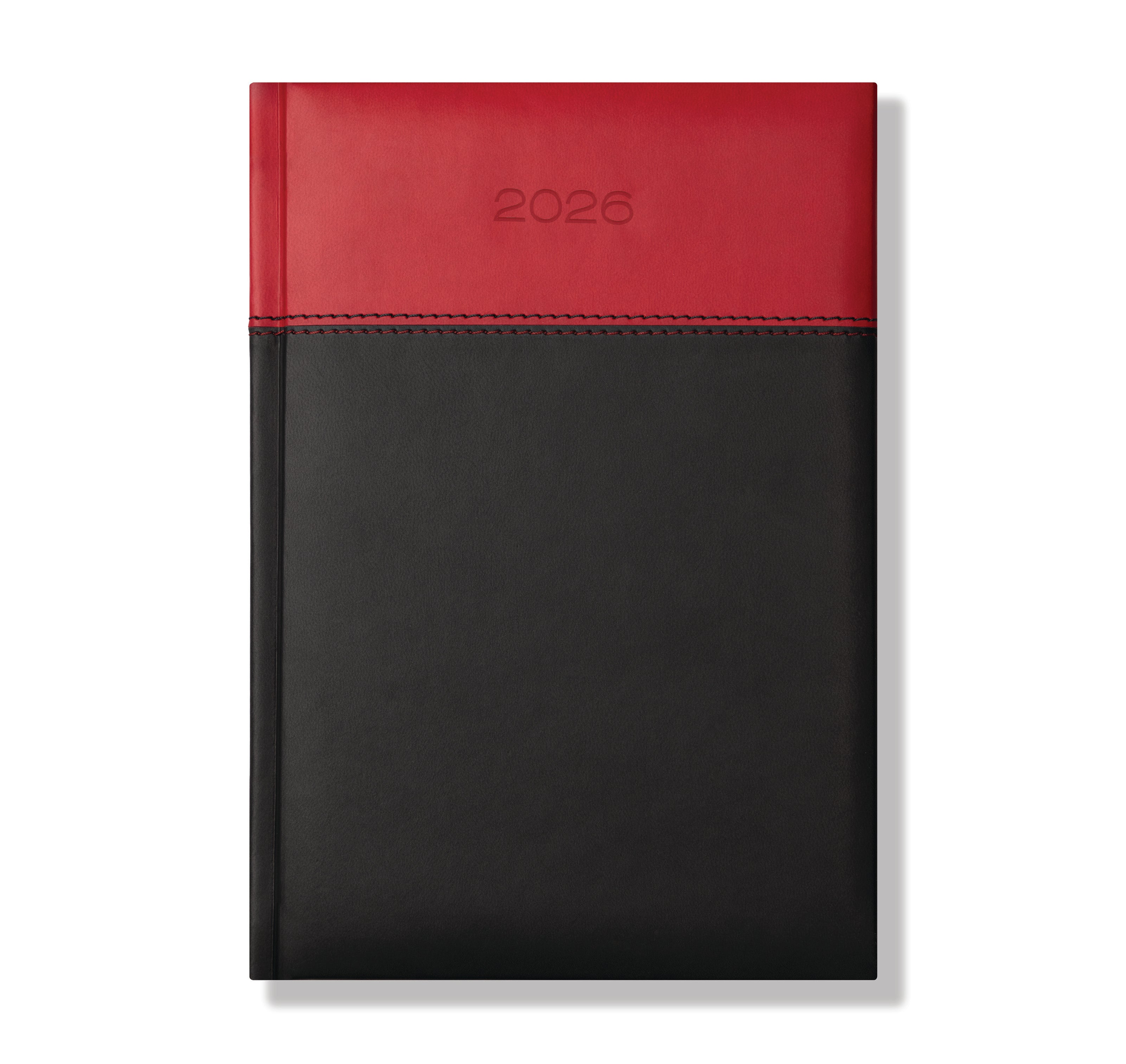 Dorchester Horizon A5 Desk Diary, Day Per Page, Black-Red