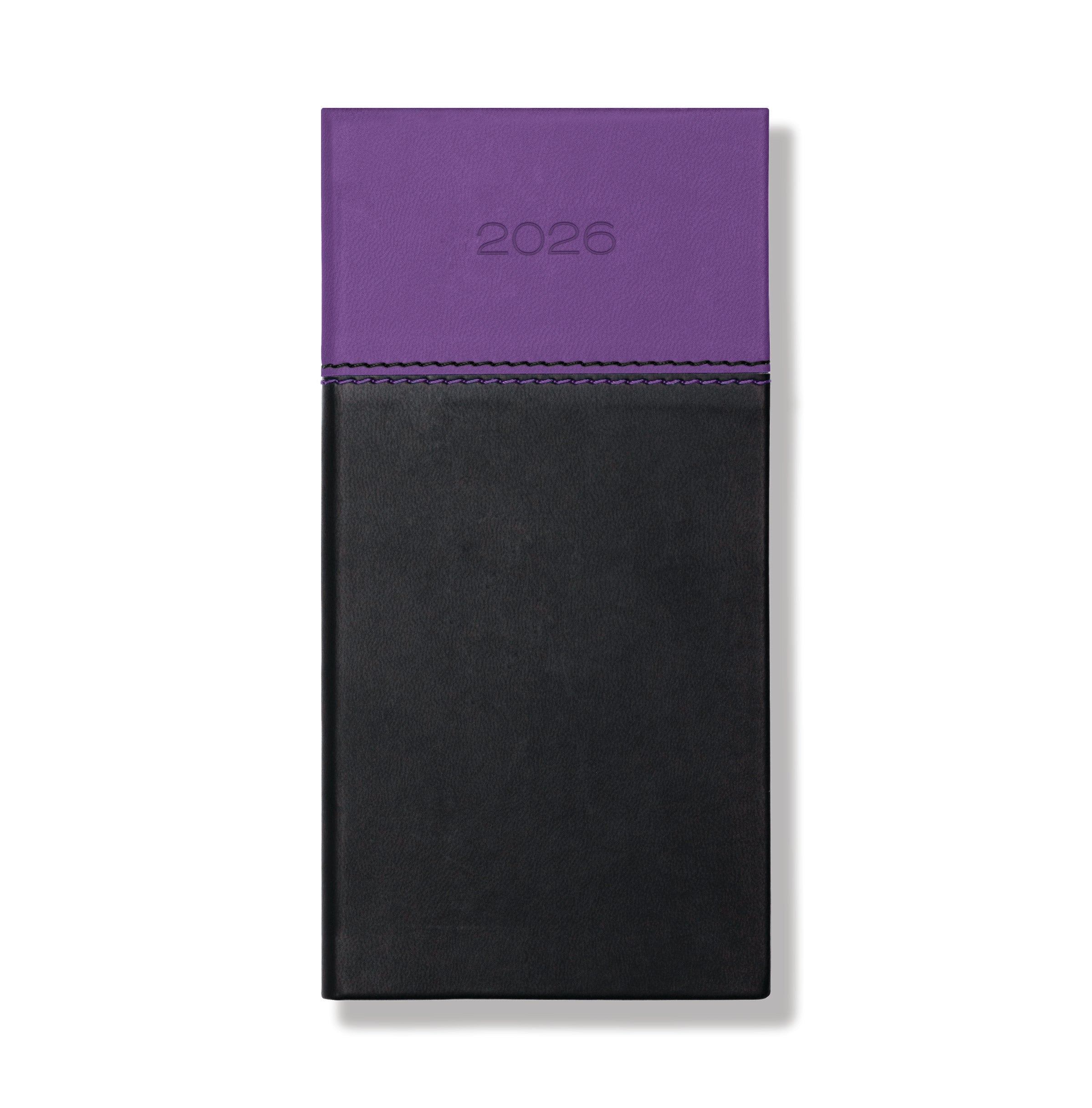 Dorchester Bicolour Pocket, Week to View, Black-Purple