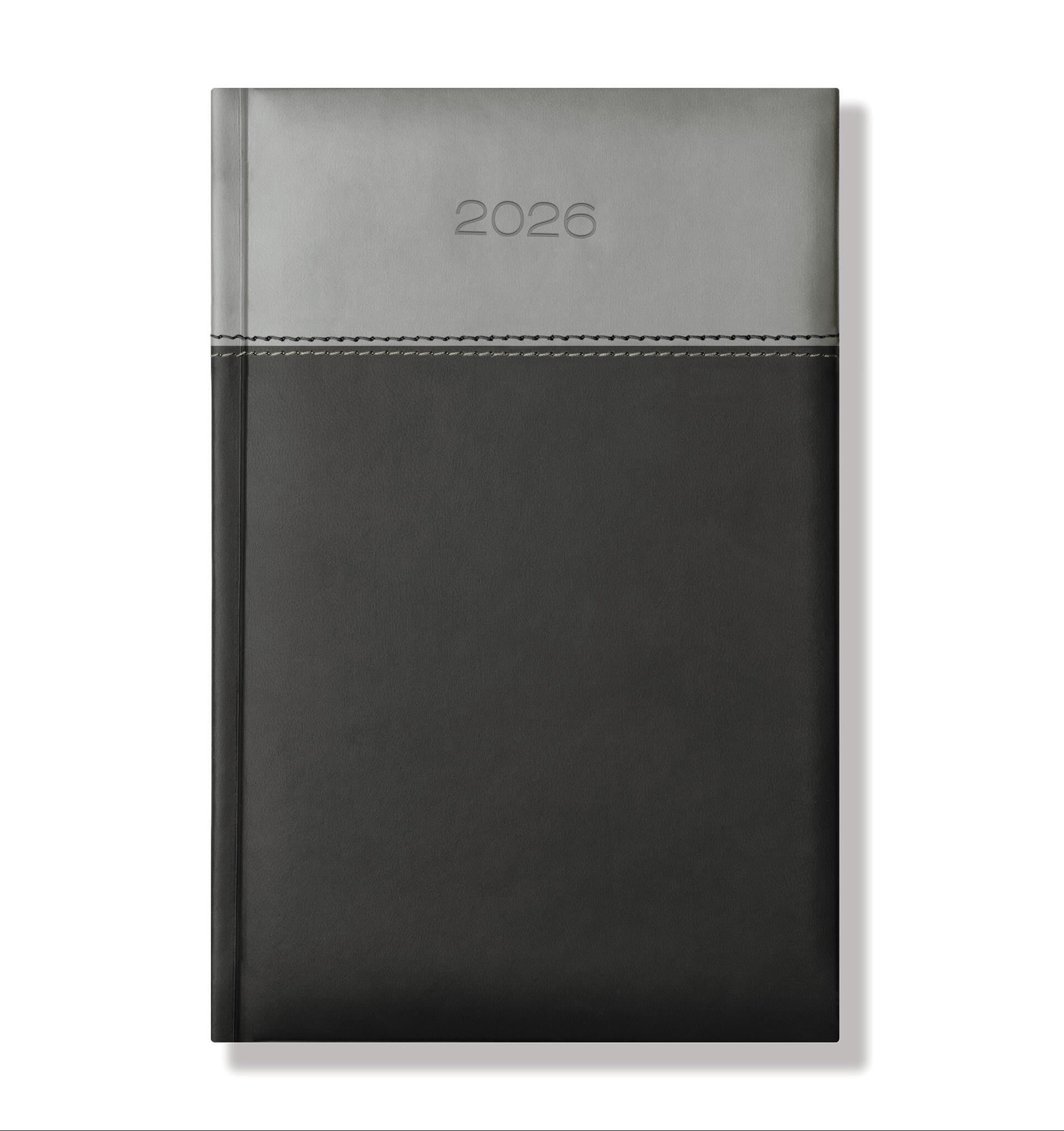 Dorchester Horizon A5 Desk Diary, Day Per Page, Black-Grey