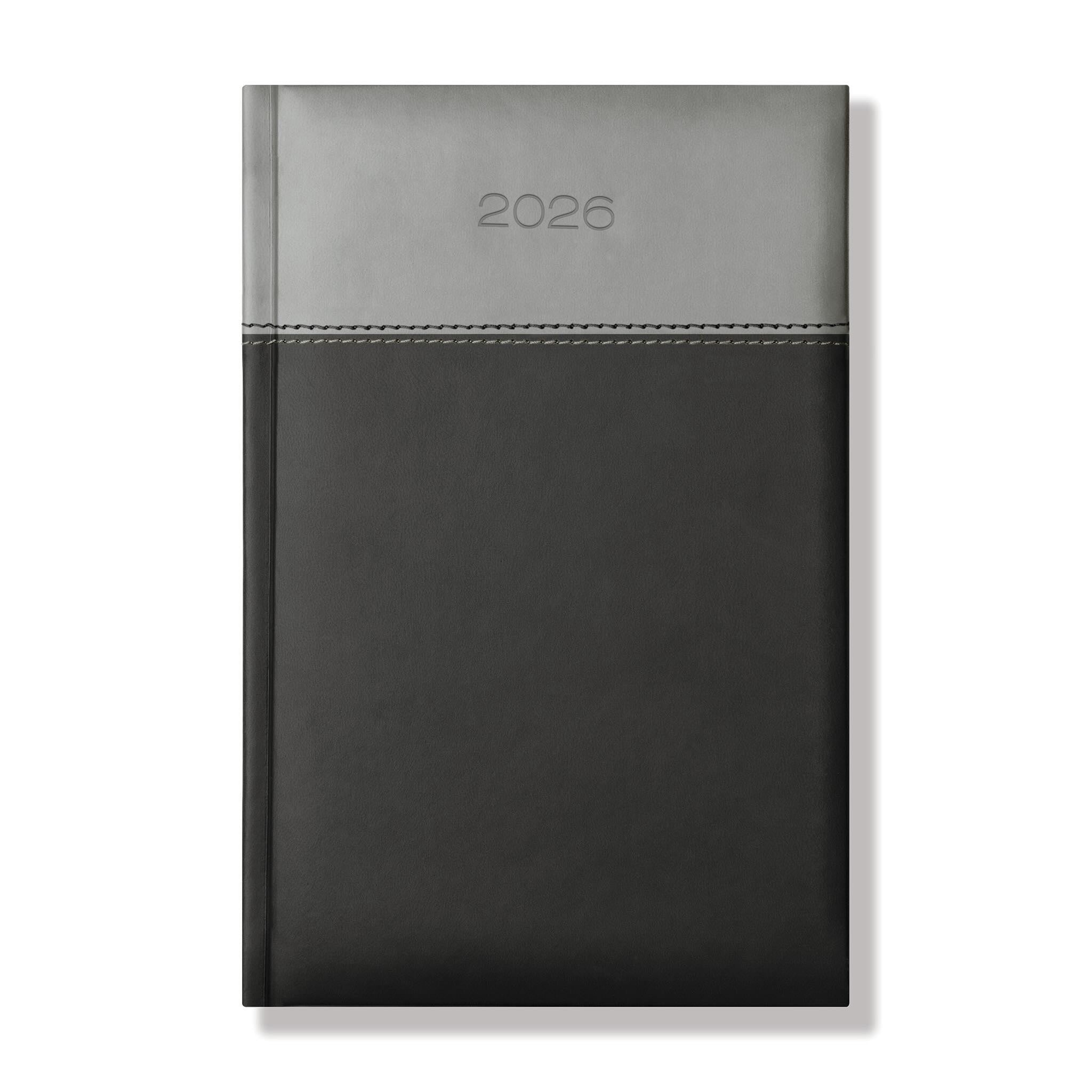 Dorchester Horizon A5 Desk Diary, Day Per Page, Black-Grey
