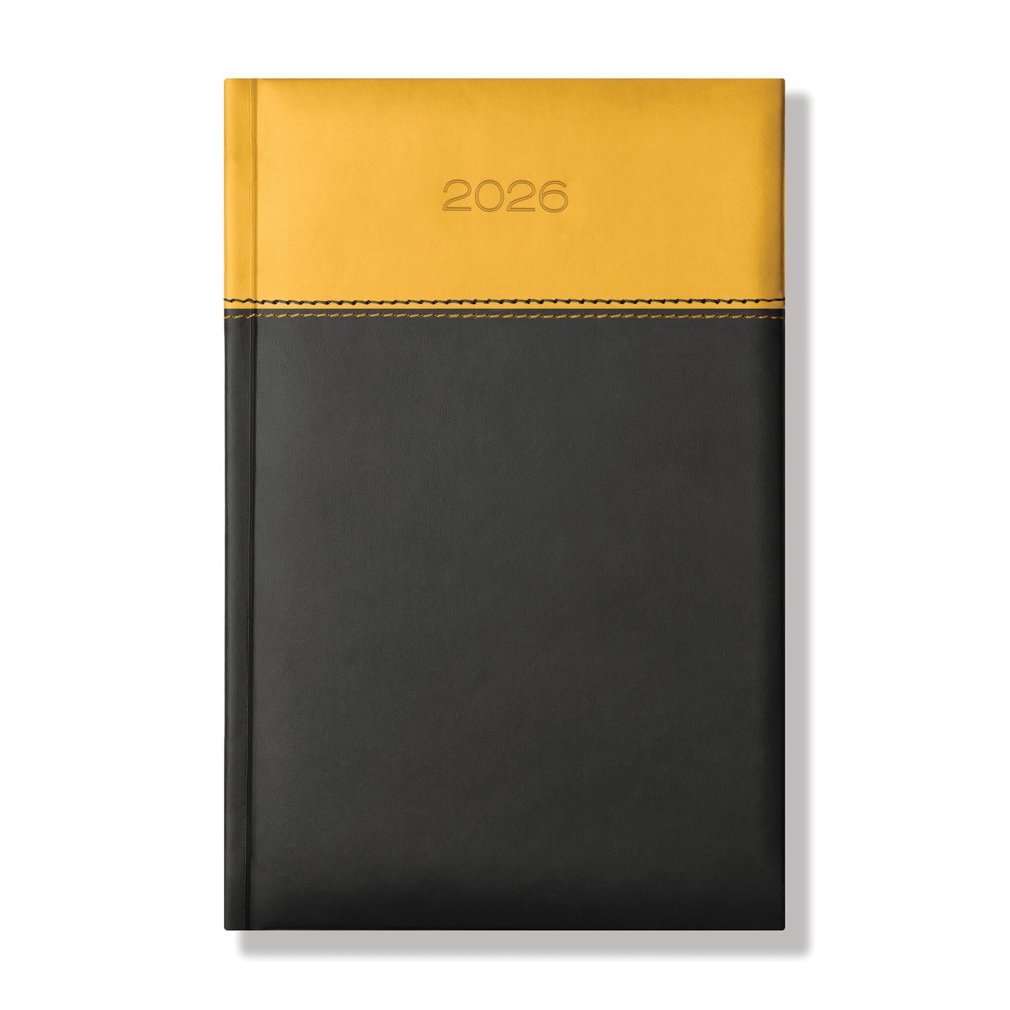 Dorchester Horizon A5 Desk Diary, Day Per Page, Black-Yellow