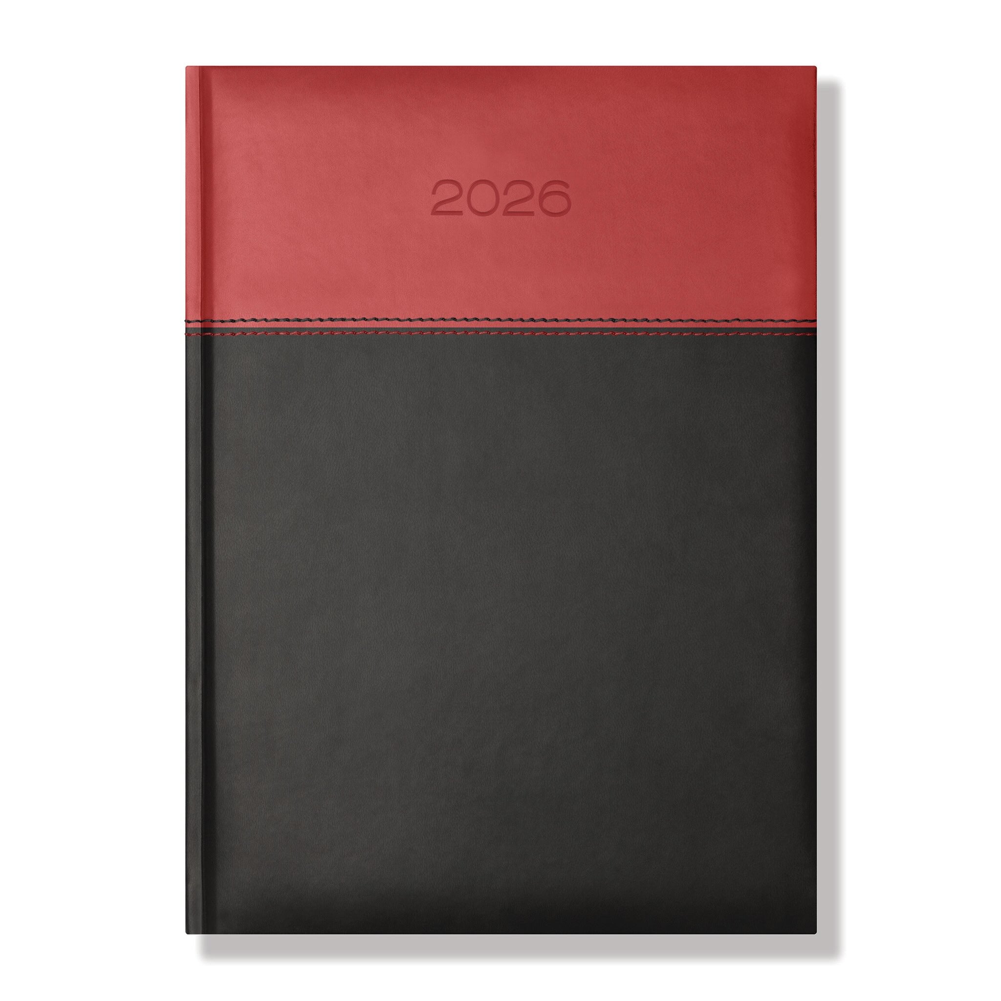 Dorchester Horizon Quarto Desk Diary, Week to View, Black-Red