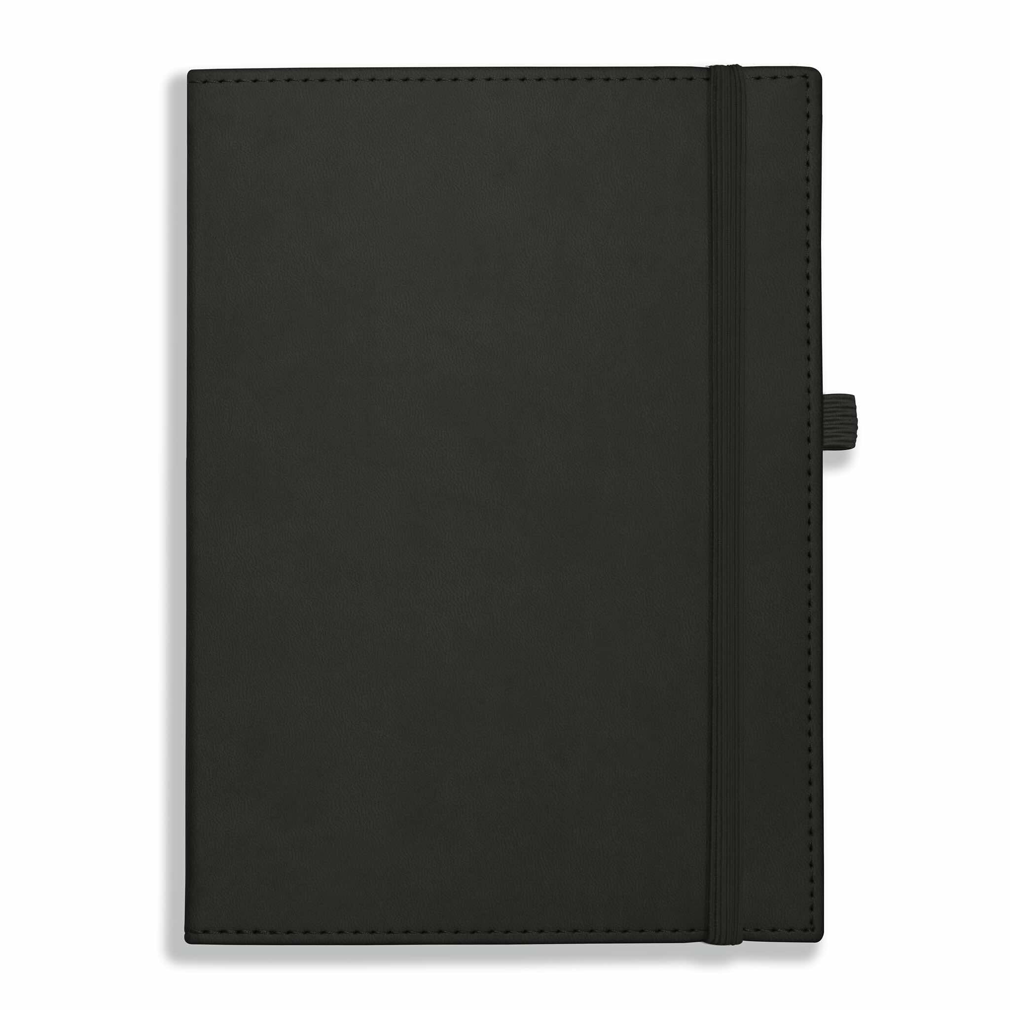 Dorchester NewHide Quarto Notebook, Feint Ruled, Black