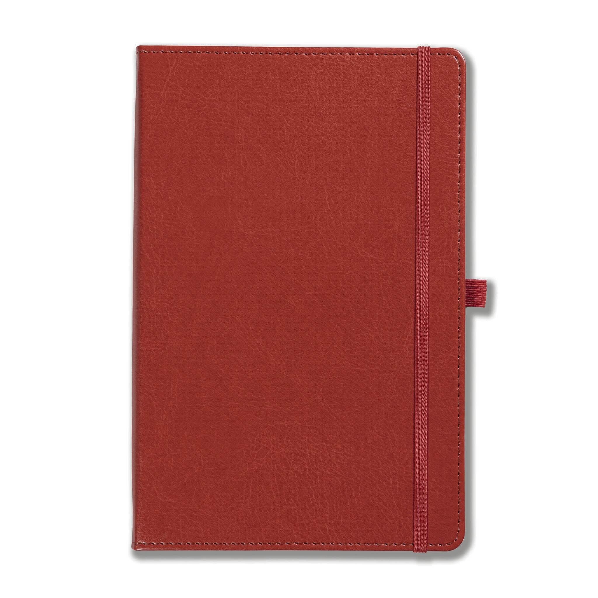 Harrogate Faux Leather A5 Notebook, Feint Ruled, Red