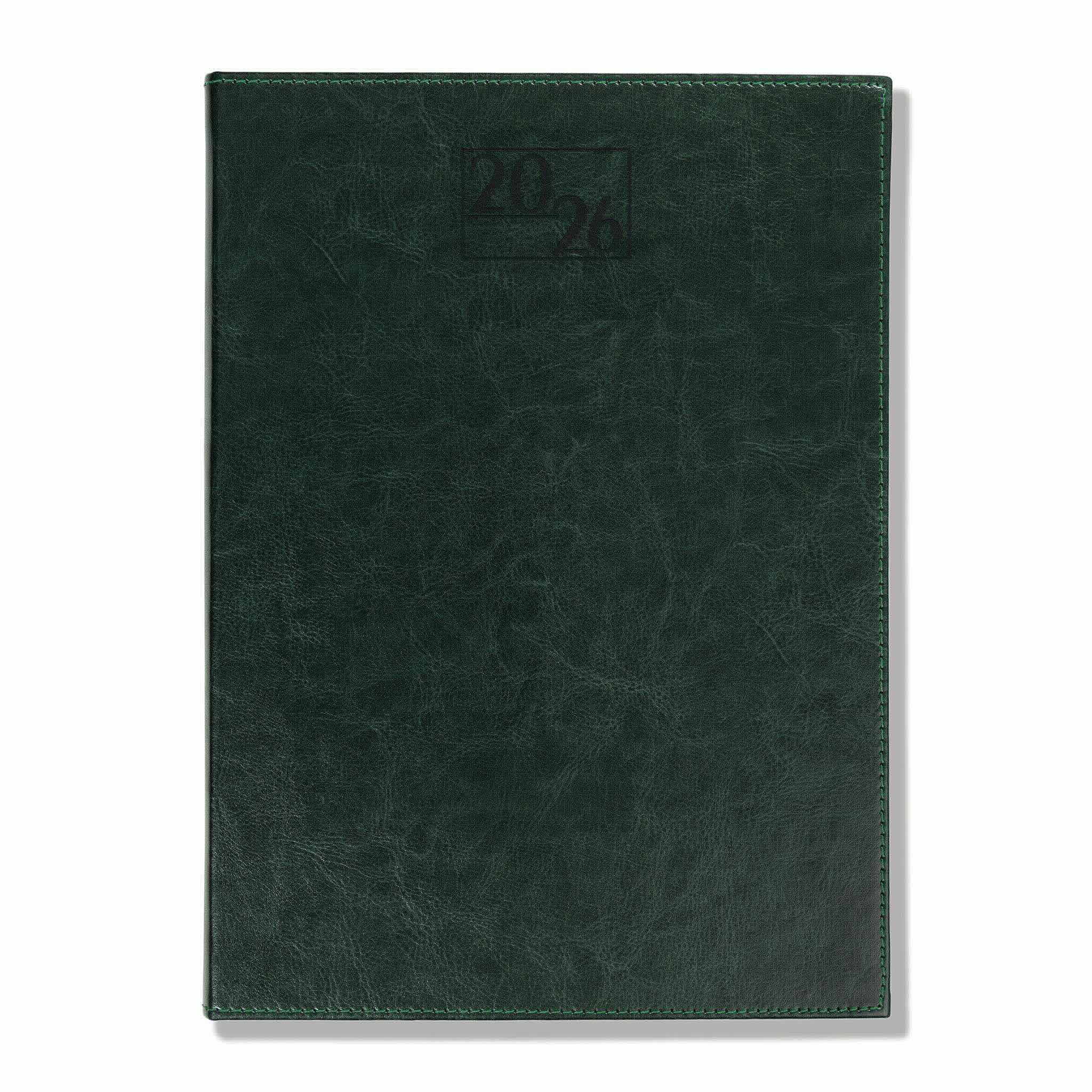 Harrogate SaharaHide Faux Leather Quarto Diary, Week to View, Green