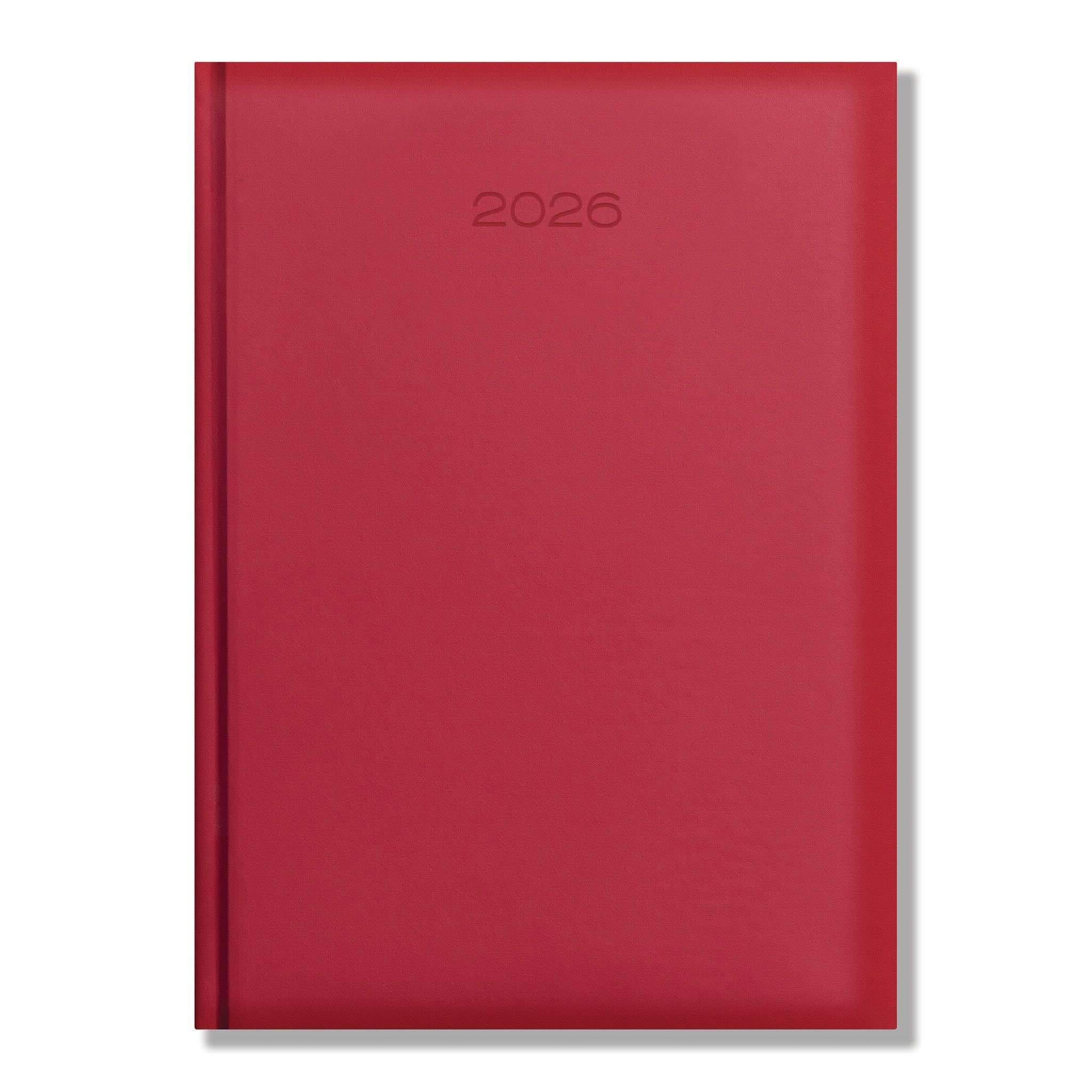 Lewes SmoothGrain A4 Garage Desk Diary, Day Per Page, Red