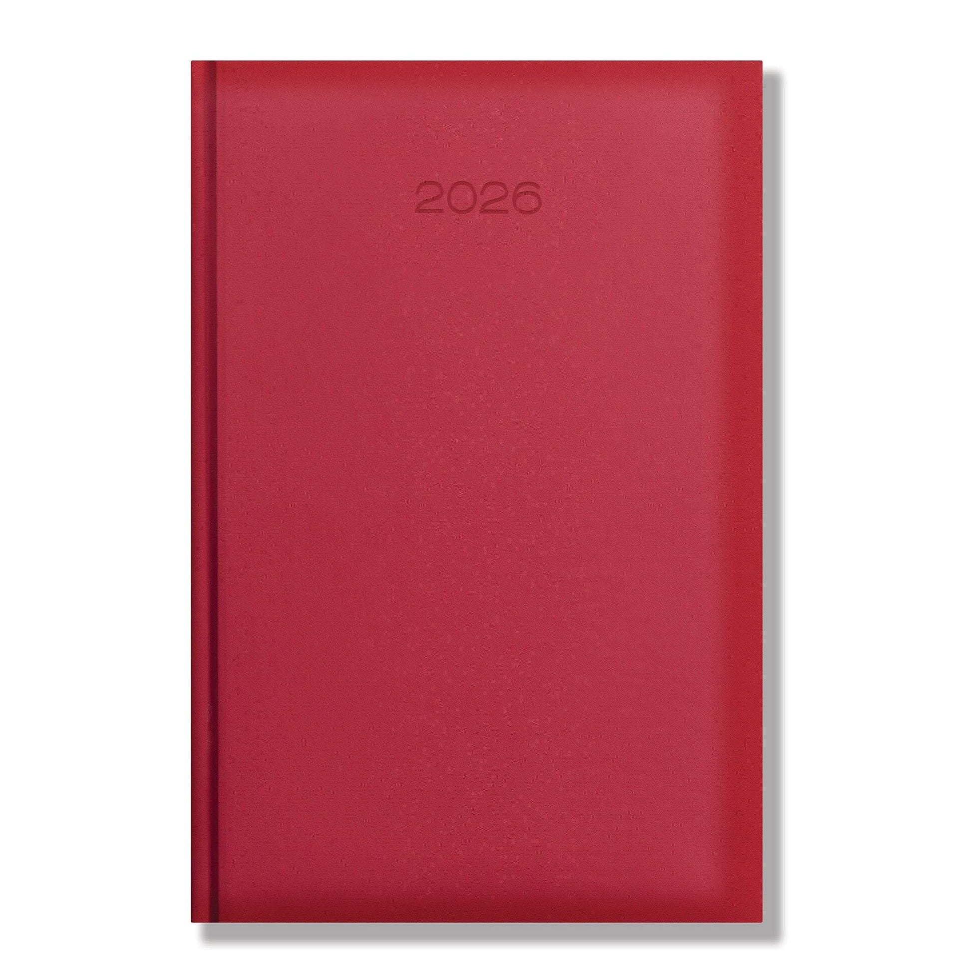Lewes SmoothGrain A4 Desk Diary, Day Per Page, Red