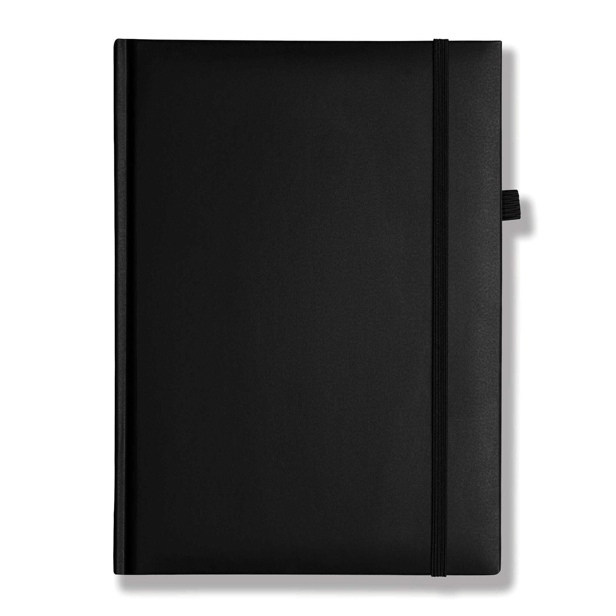 Lewes SmoothGrain Quarto Notebook, Feint Ruled, Black