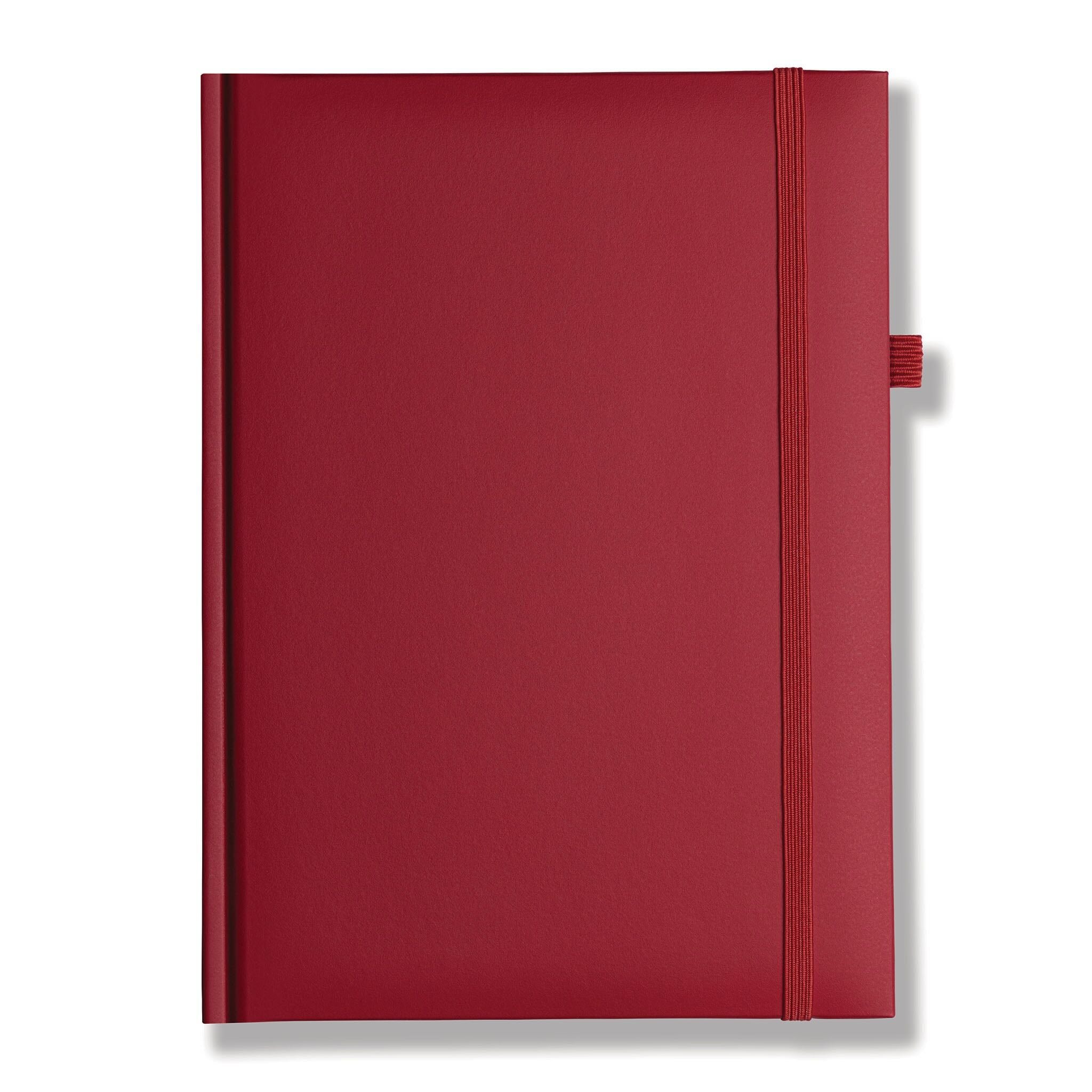 Lewes SmoothGrain Quarto Notebook, Feint Ruled, Red