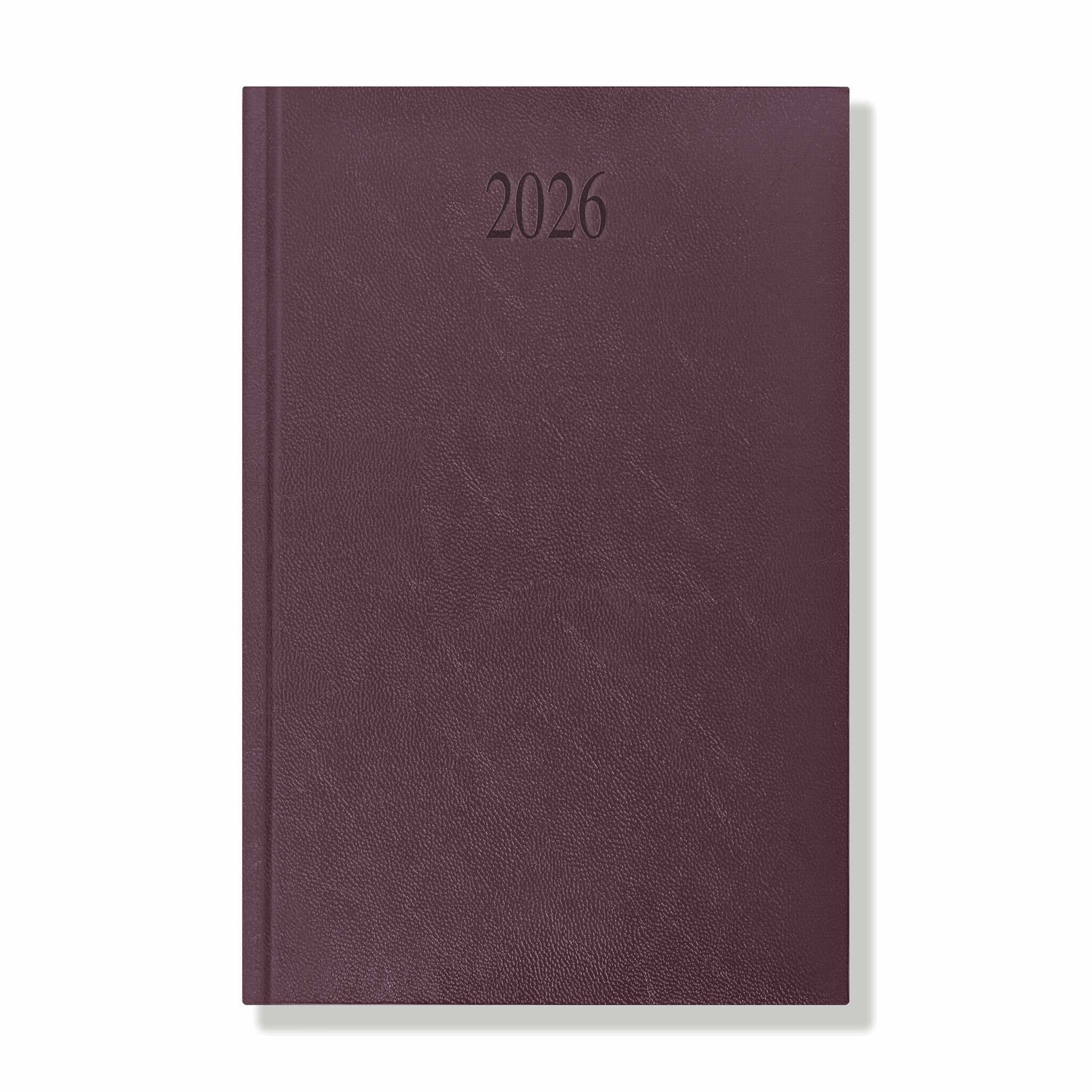 Richmond FineGrain A5 Desk Diary, Day Per Page, Burgundy